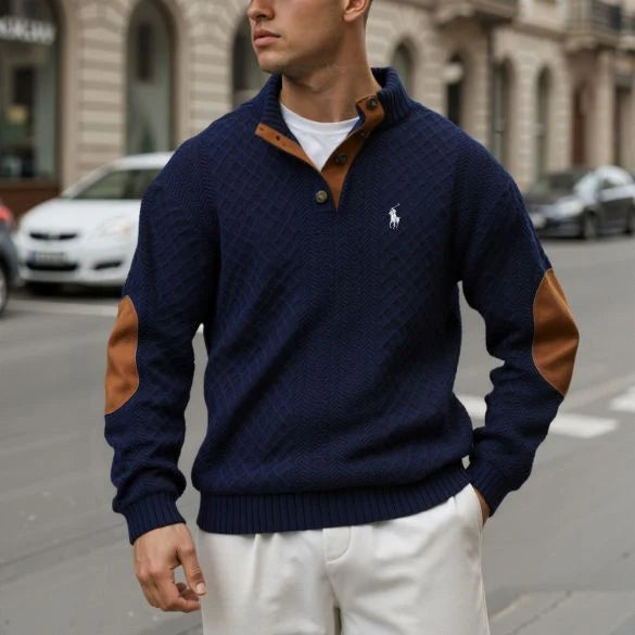 Sweat-shirt en maille à manches longues pour homme, style vintage