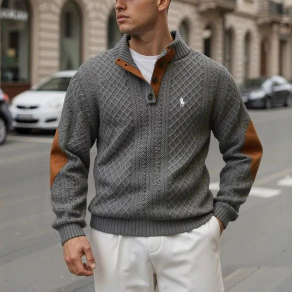 Sweat-shirt en maille à manches longues pour homme, style vintage