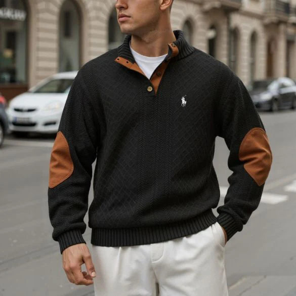 Sweat-shirt en maille à manches longues pour homme, style vintage